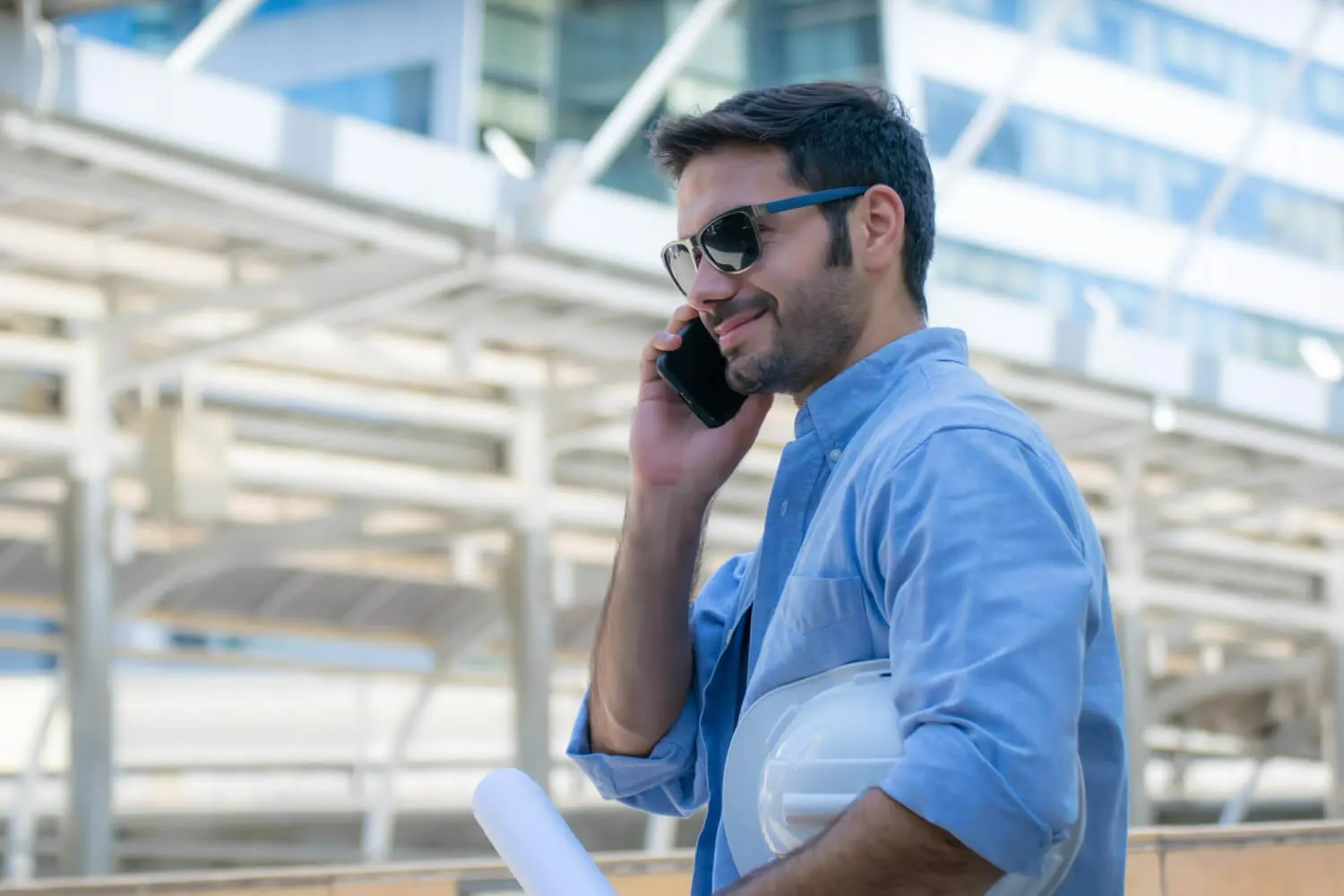 Man making call on mobile